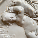 Plaster medallion with RARE cherubs