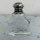 Perfume bottle, salt, silver, engraved glass, 1908, English silver hallmarks