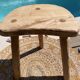 Set of 2 stools brutalist tripod oak/beech