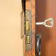 Vintage wardrobe, 1-door wooden wardrobe with beveled mirror, hanging wardrobe