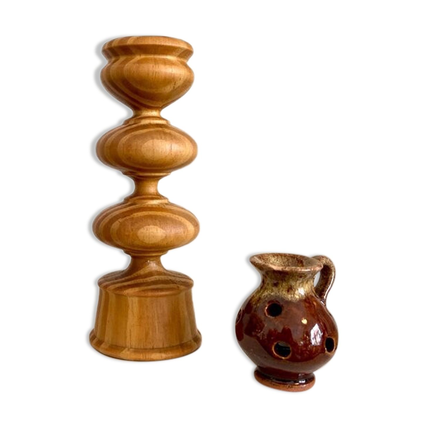 Wooden candlestick