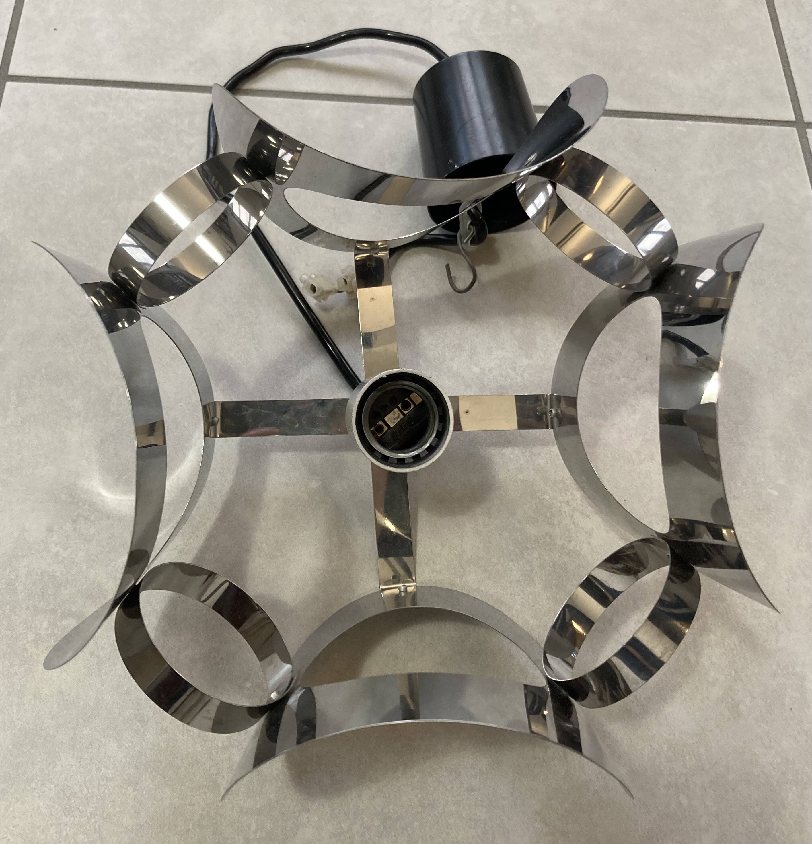 space age chrome metal suspension