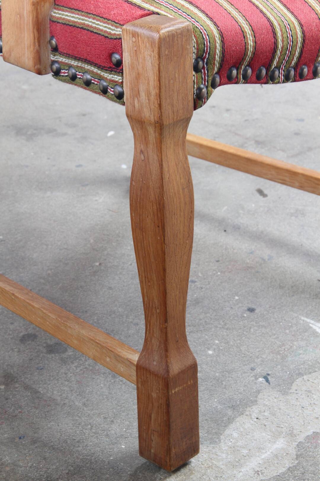 Vintage Danish Brutalist Oak Armchair in the style of Henning Kjærnulf, 1960s