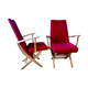 Pair of red armchairs. Denmark 1950