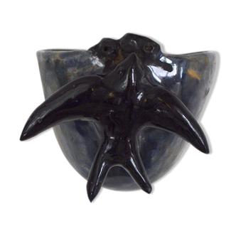 Signed ceramic swallow wall lamp