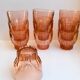 Set of 10 60s pink glass water glasses
