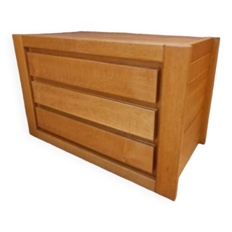 Vintage brutalist solid elm chest of drawers 1970