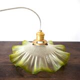 Green glass flower suspension