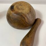 Olive wood mortar and pestle