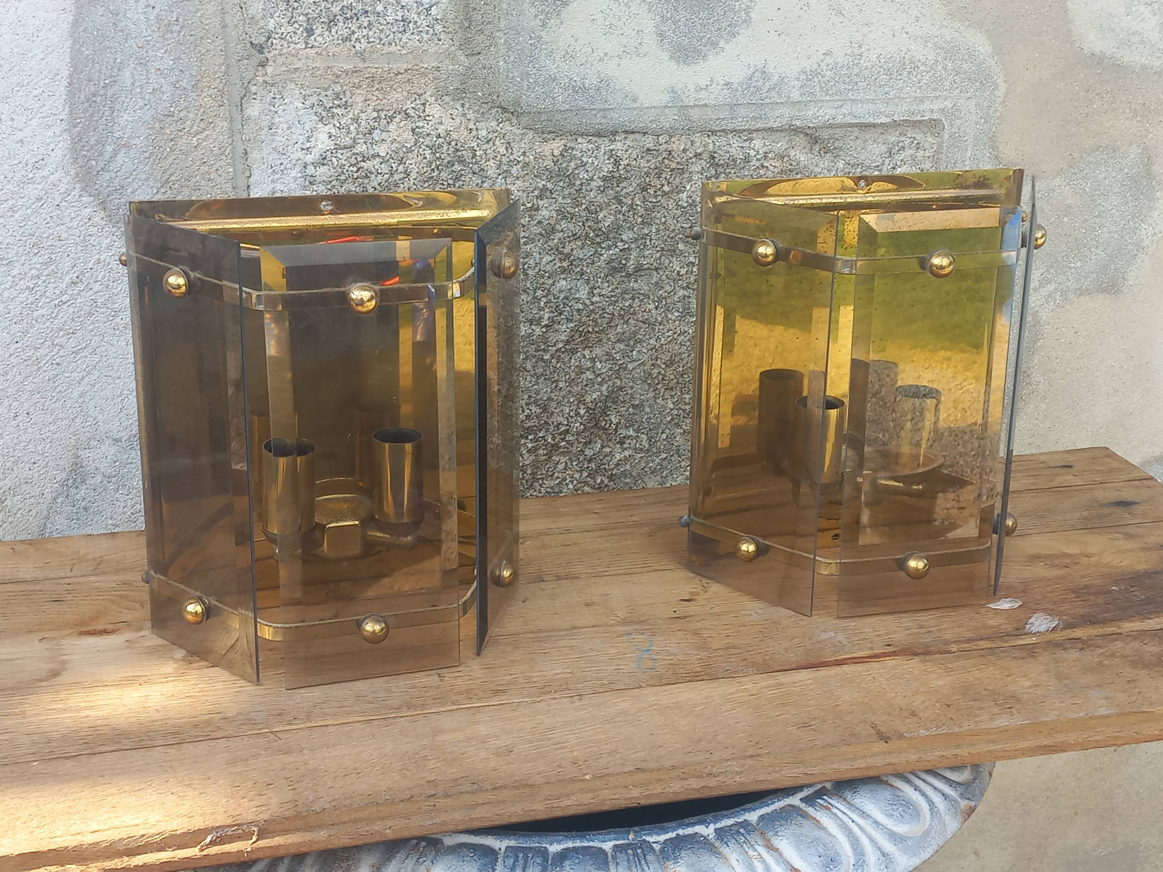 Pair of Pro Brennstelle designer wall lights from the 70s