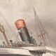 Large painting Oil on masonite Liner Mauritania signed E Joubert