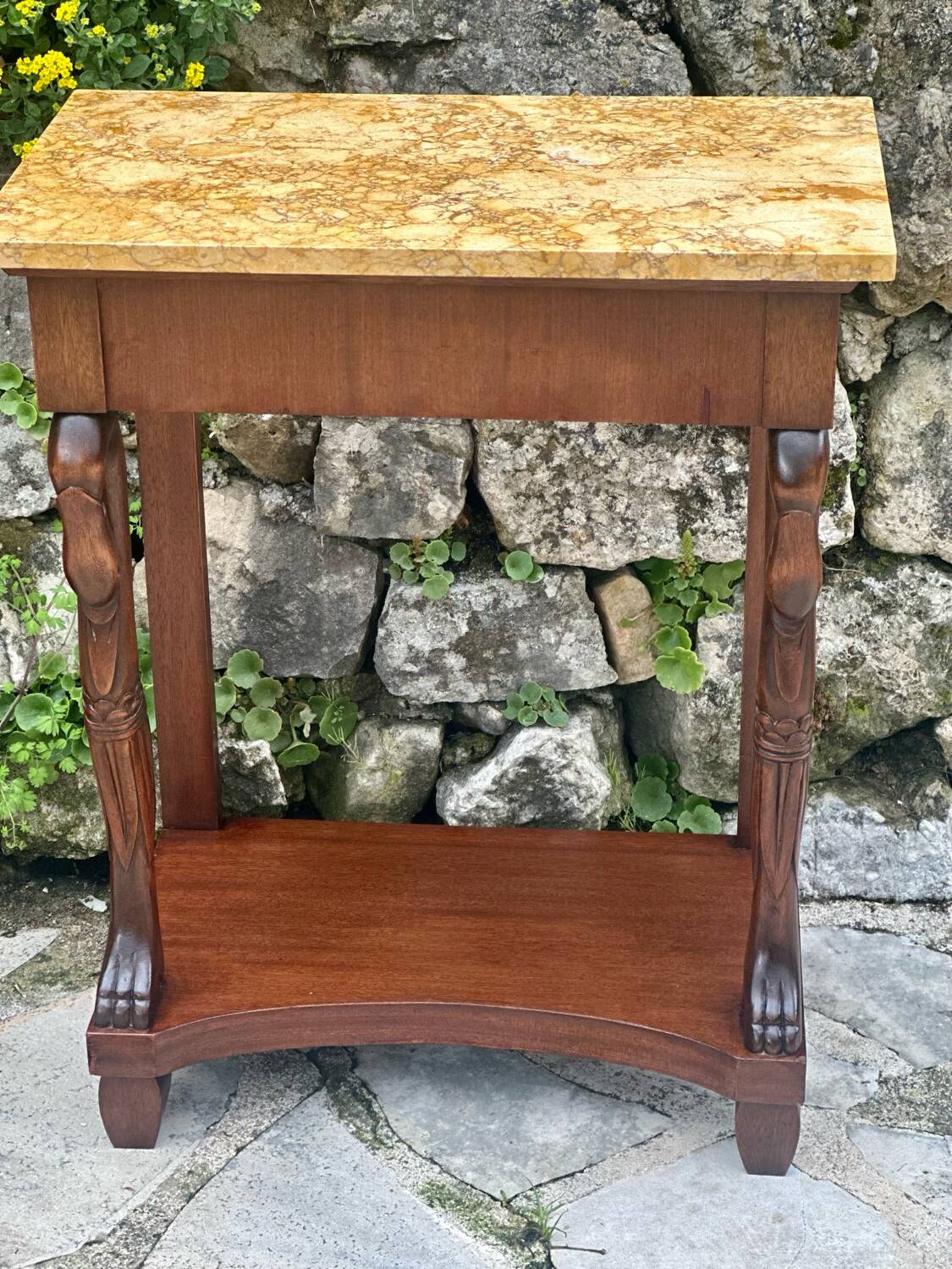 Paire de consoles de Acajou de style Empire XXème siècle