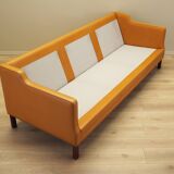 Orange leather sofa, Danish design, 1970s, production: Denmark