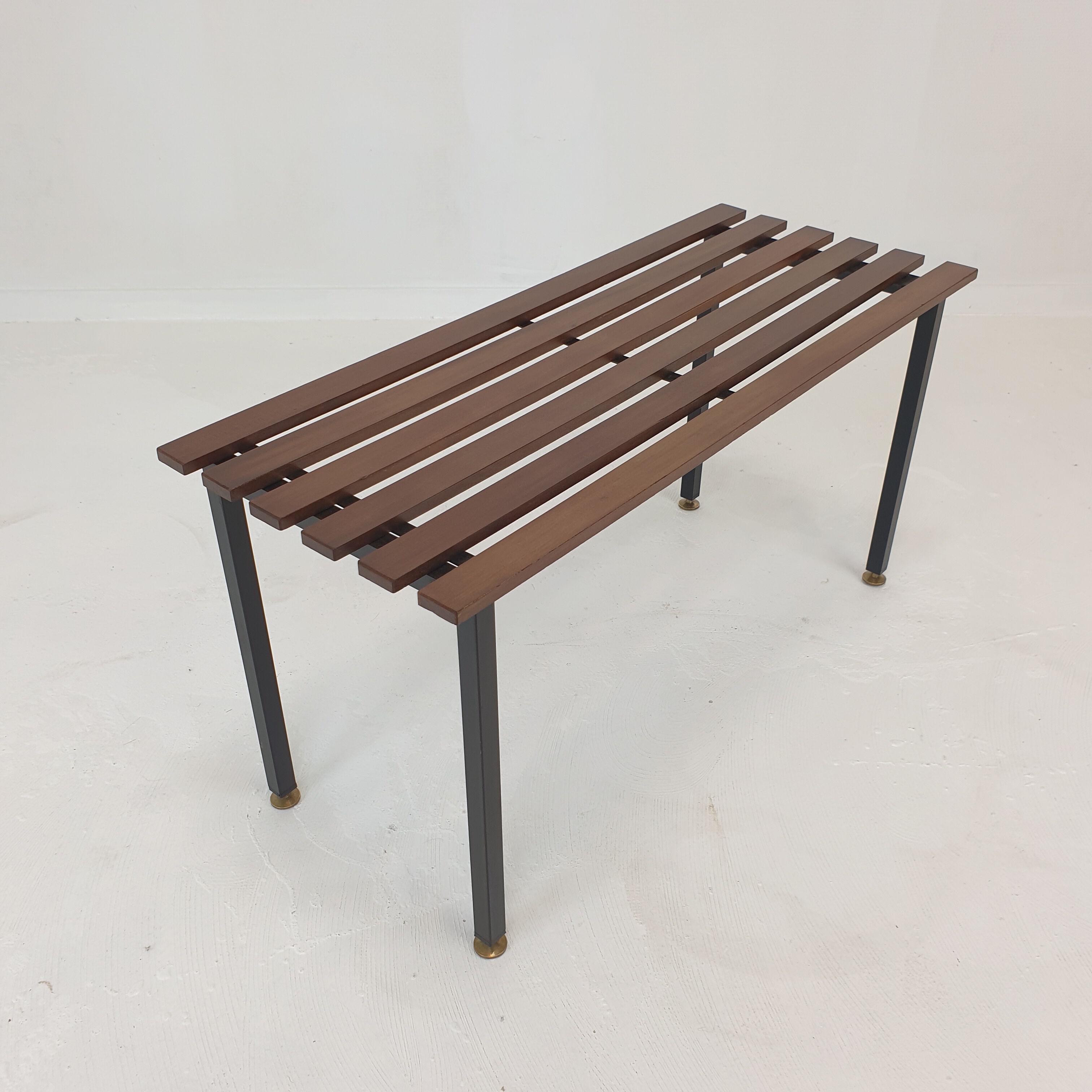 Bench in Teak with Brass Feet, Italy, 1950s