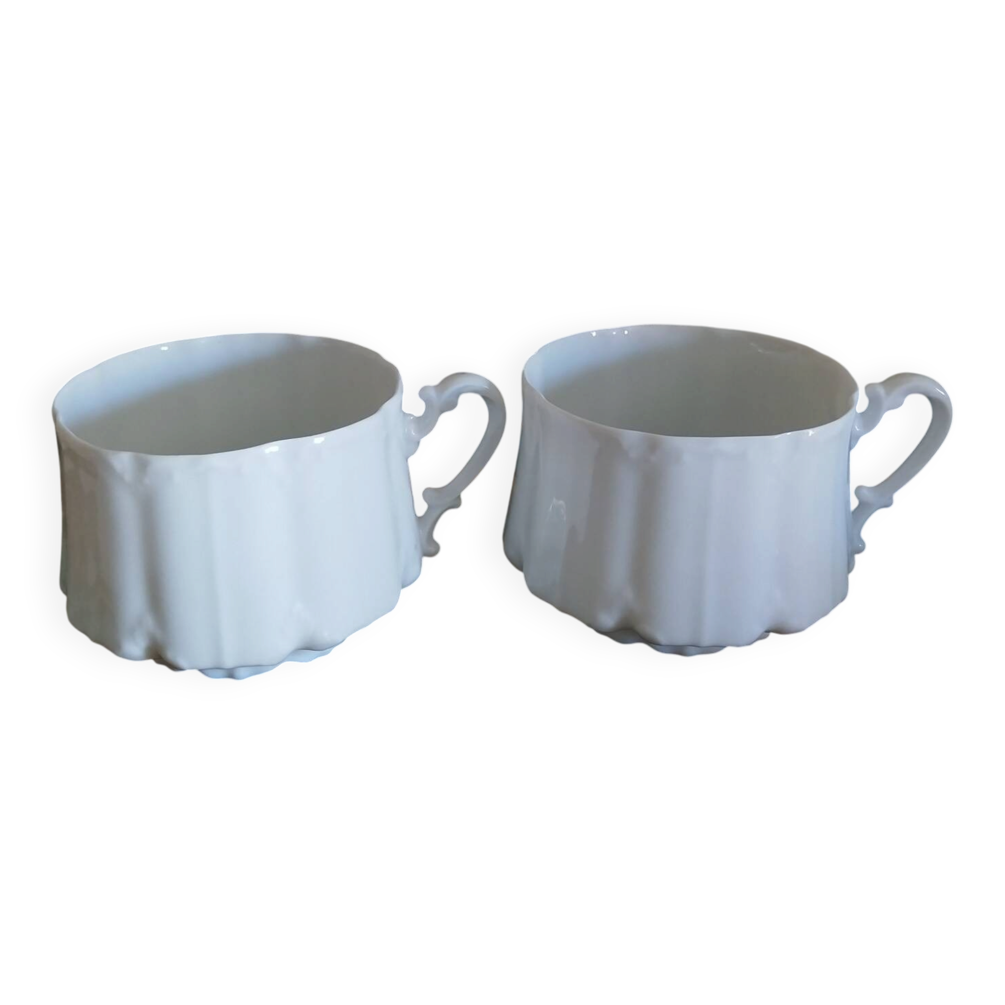 Antique white porcelain Art Nouveau cups