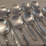 11 silver-plated ice cream scoops, goldsmith, art deco style