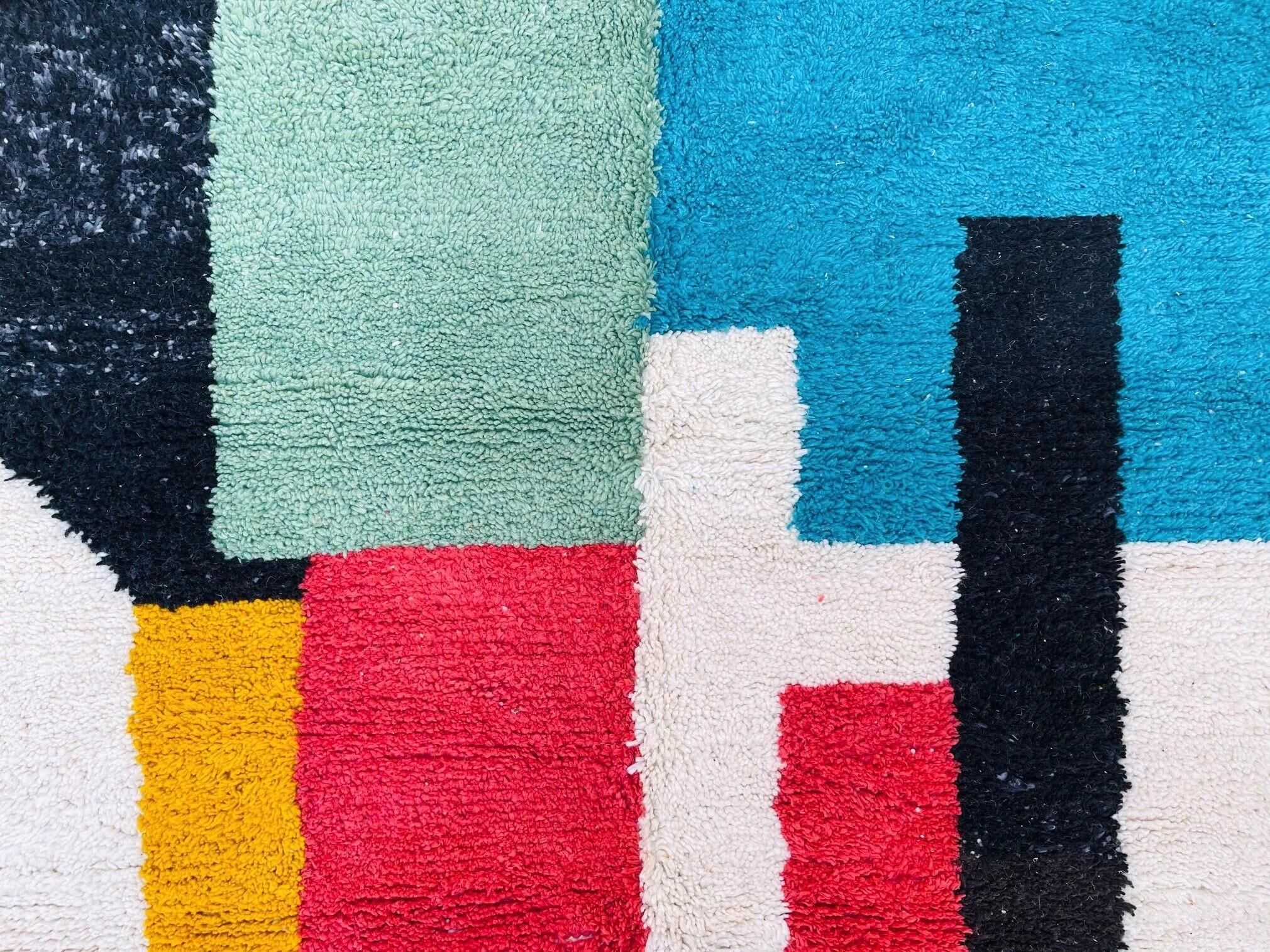 Abstract Moroccan rug - Beni Ouarain rug 2.5/1.5