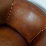 Vintage Dutch Cognac Colored Leather Club Chair