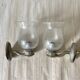 Pair of metal and glass wall lights