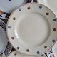 Set of 6 flat orange plates mismatched Digoin Sarreguemines and Badonvillier