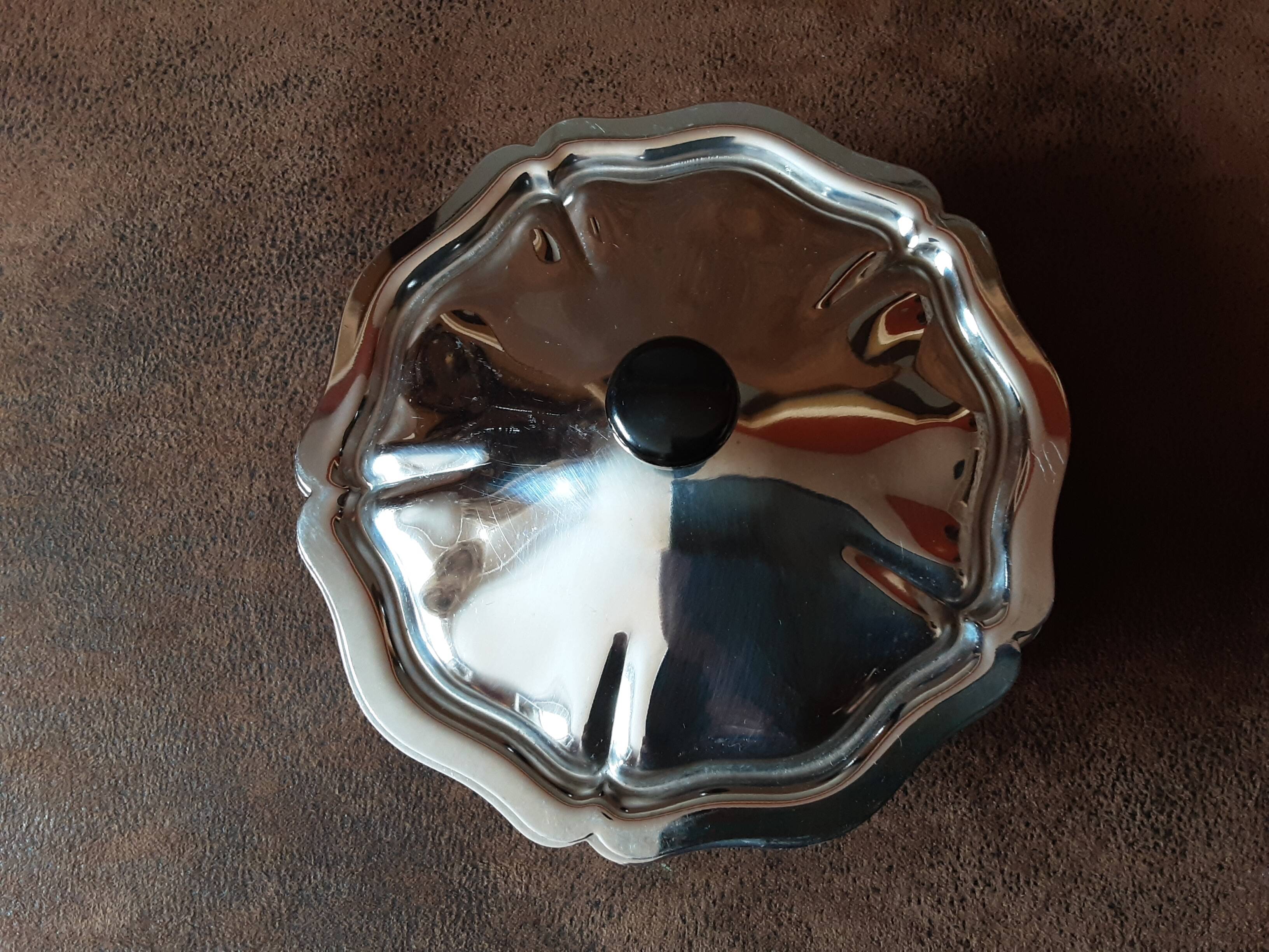 Vintage stainless steel sugar bowl