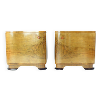 Art Deco bedside tables by Jindřich Halabala for UP Závody, 1930s