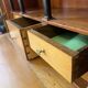 Louis XVI period mahogany secretary, white marble top, clover lock
