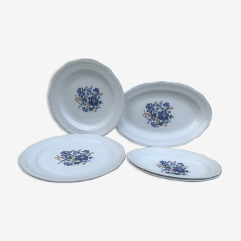 Set of 5 dishes Moulin des Loups Orchies, twentieth century