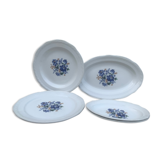 Set of 5 dishes Moulin des Loups Orchies, twentieth century