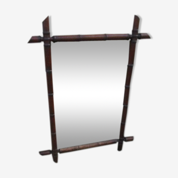 Miroir bambou ancien 58x37cm