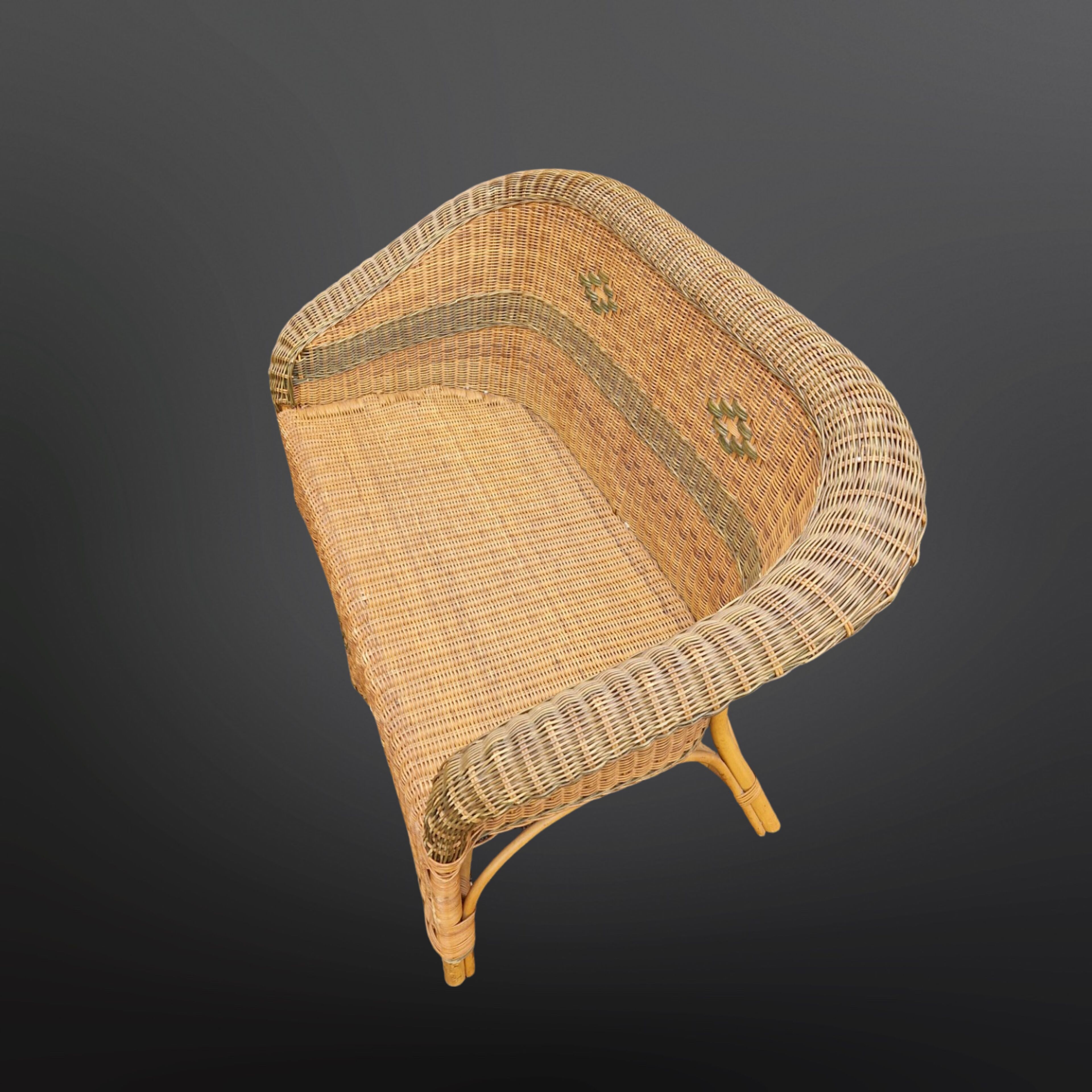 Vintage wicker lounge set, Netherlands 1970s