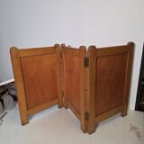 Old oak three-panel fire screen