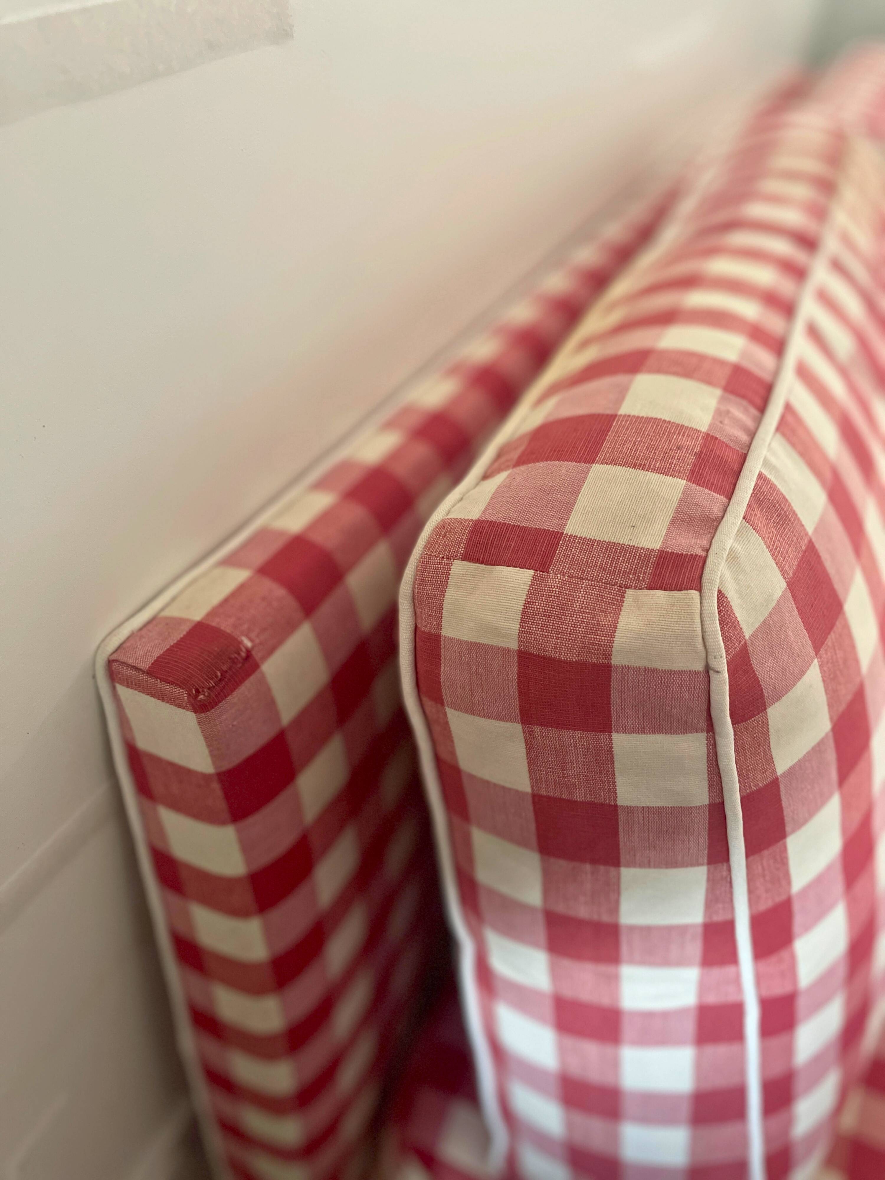 Gingham check sofa bench