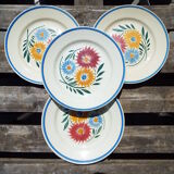 4 assiettes plates HBCM