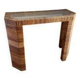 Rattan and glass console - The components (Sezane)