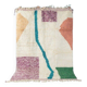 Custom-made pure wool Berber rug with colourful patterns, size 150/250 cm.