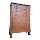 Pope françois-ignace, secretary in mahogany from the consulate period stamped