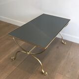 Neoclassical brass style coffee table with dolphin head decoration