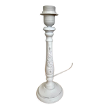 Shabby white patina wooden lamp base