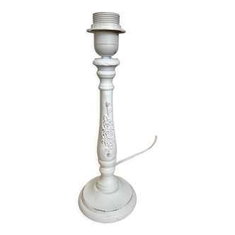Shabby white patina wooden lamp base