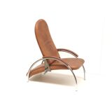 Optima adjustable relax armchair by Ingmar Relling in cognac leather
