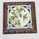 Longwy Trivet with Doorbell, Glazed Earthenware Tile and Wooden Frame