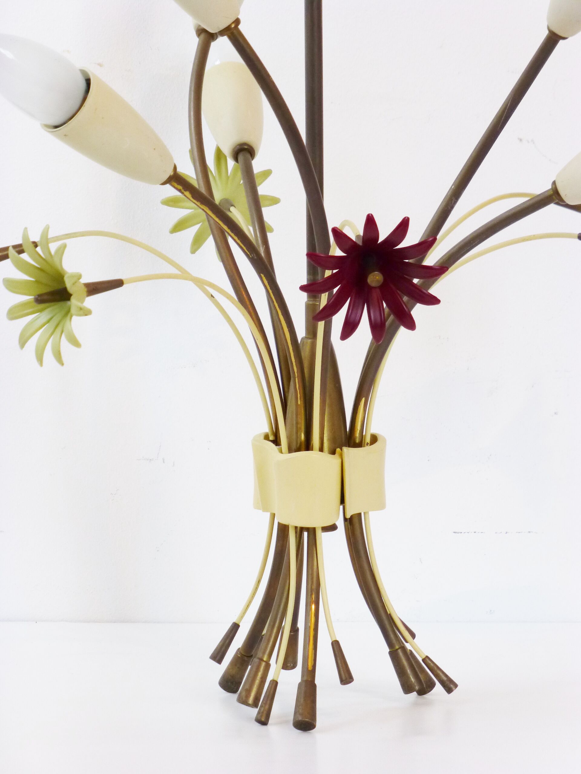 Superbe plafonnier bouquet de fleurs années 50 vintage design 50's rockabilly lamp