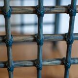 Vintage nesting tables in bamboo with glass top by Gallotti & Radice, 1970, set of 3.