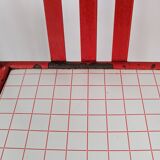 Set of 4 modernist red metal chairs