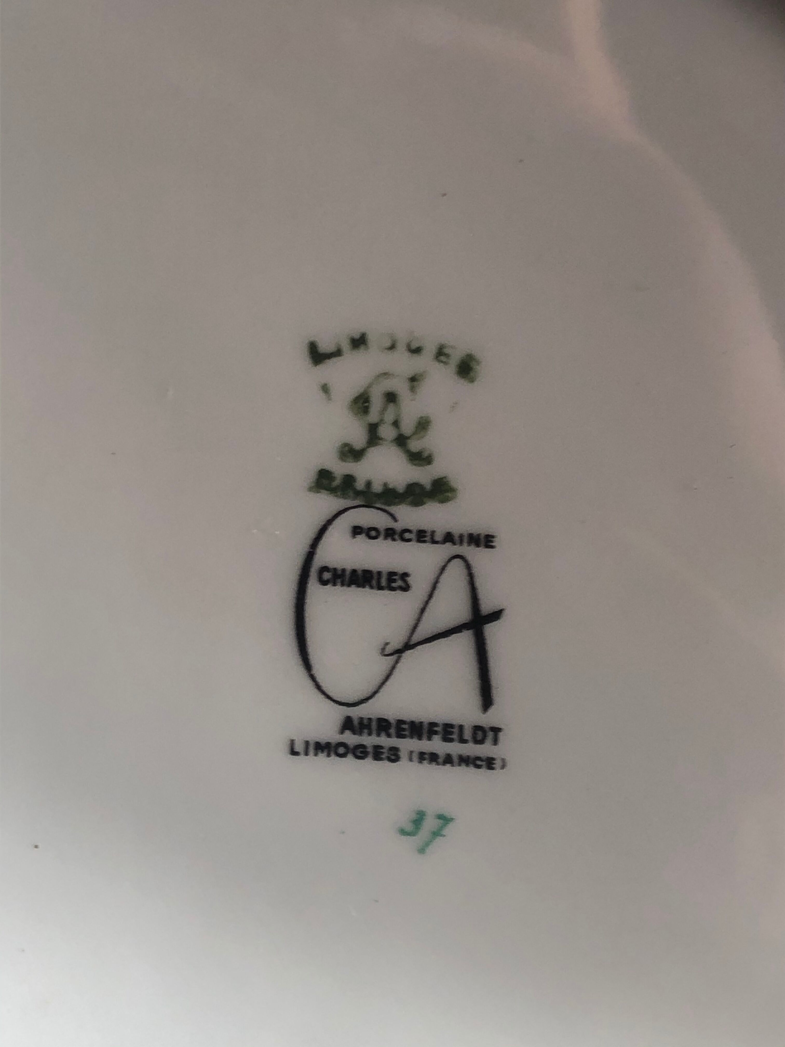 Earthenware table service Limoge Charles Arhenfeld