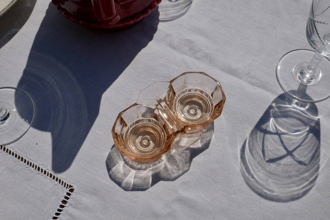 Rosaline molded glass salt and pepper shaker