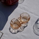 Salière Poivrière en verre moulé Rosaline