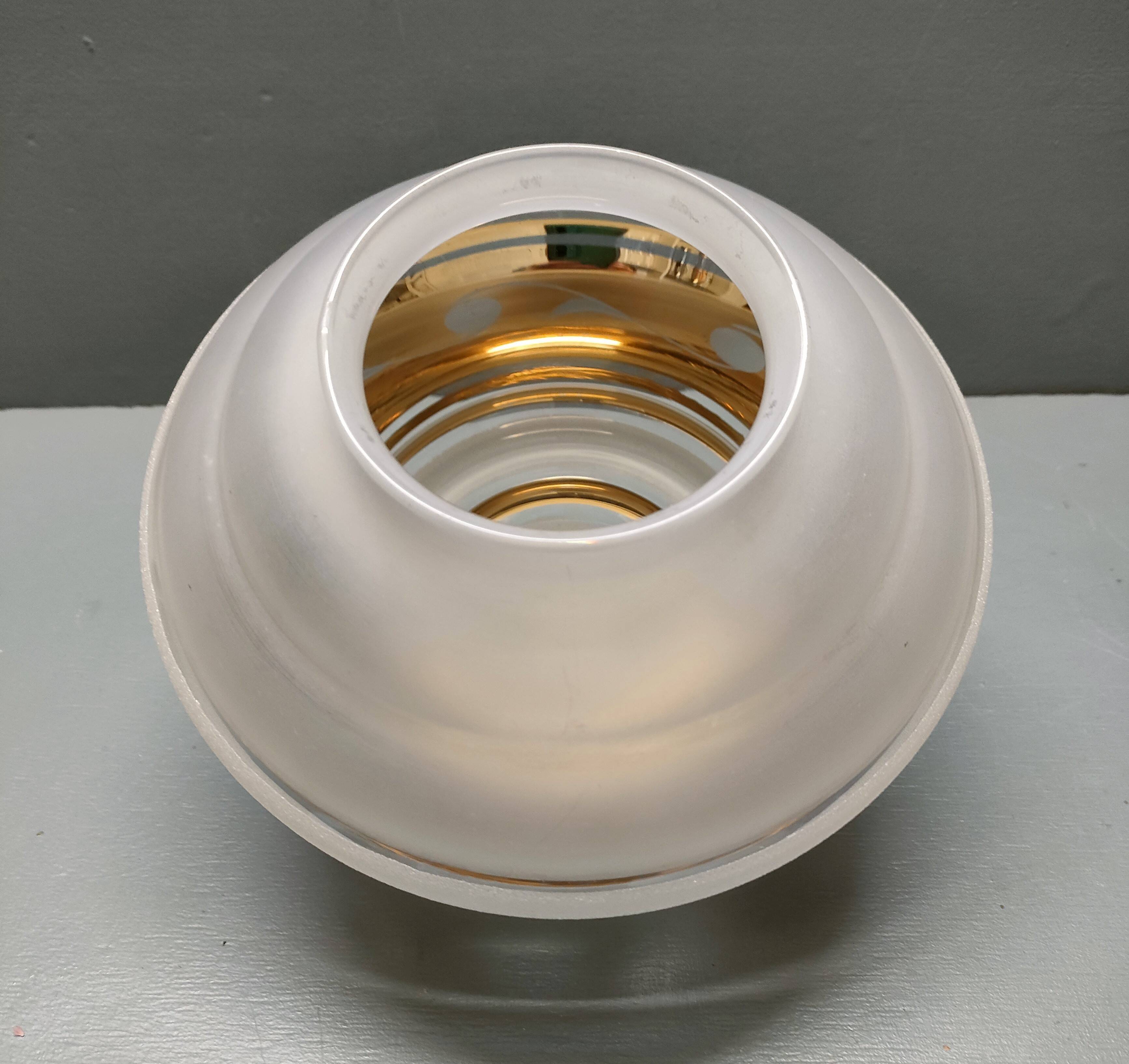 Art-deco globe for ceiling light - granite and gold glass - 1930s
