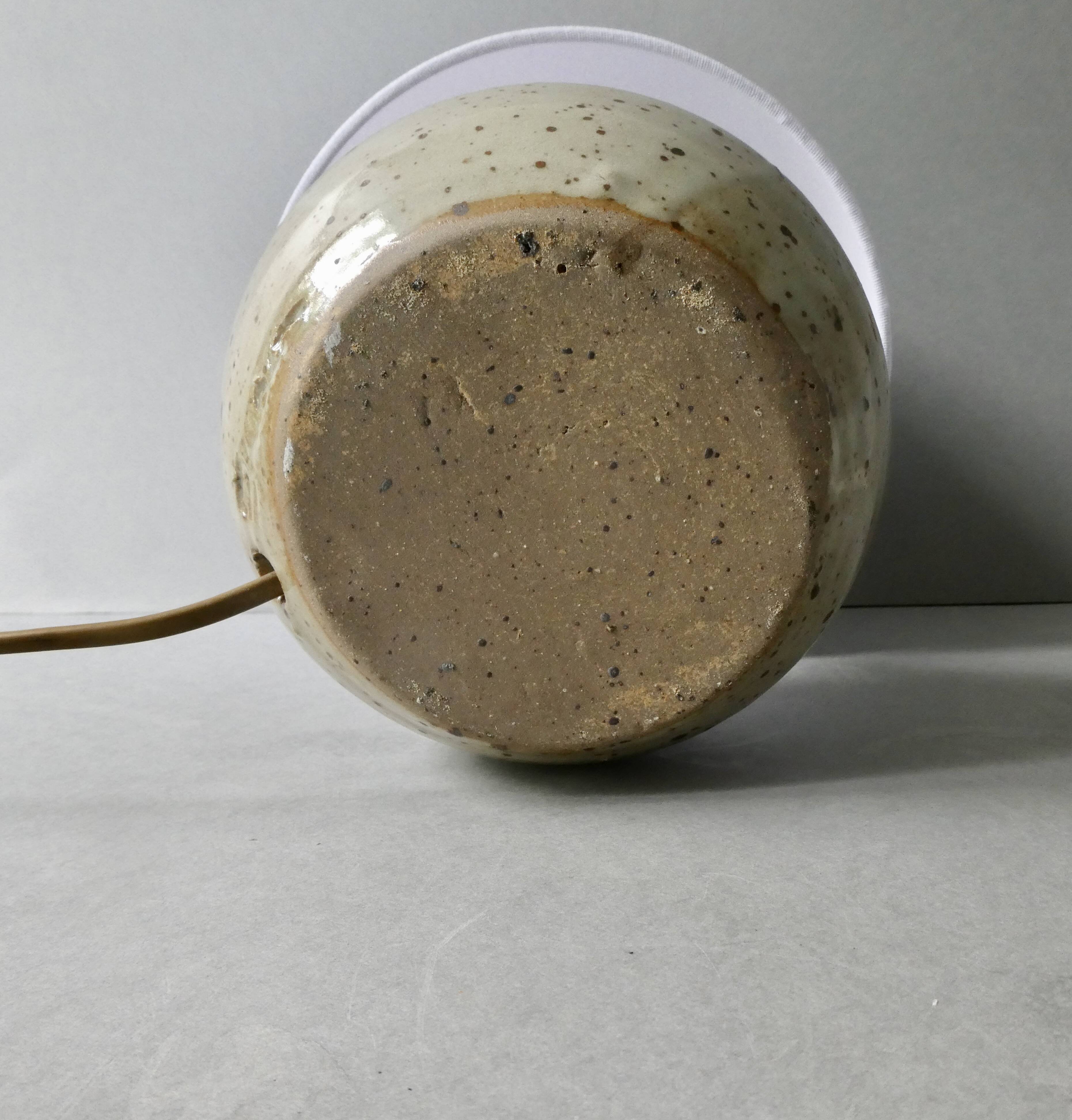 Sandstone ball lamp signed Guy Baudat, 1960s